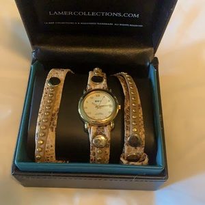 La Mer wrap watch - new with Tags - snake skin
